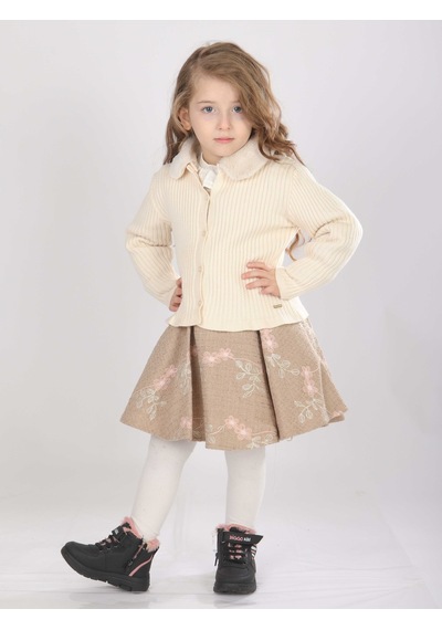 Xo Kids Kız Çocuk Elbise 1-5 Yaş 4819 KREM
