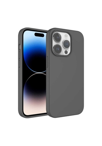 Apple Uyumlu iPhone 14 Pro Kılıf Sıvı Teknolojili Silinebilir Sert Zore Kivi Kapak Gri