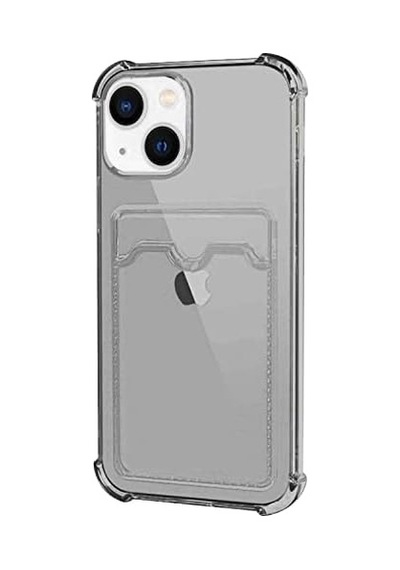 Apple İphone 13 İçin Card Slot Shock Kılıf Siyah İphone 13 İle Uyumlu Kılıf - Siyah 50 x 22