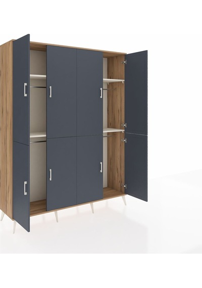 Hyperion Gardrop 4 Raflı 8 Kapaklı 4 Askılı 176x44x221 Çam-antrasit/aytaşı Antrasit/aytaşı Hyperion Gardrop 4 Raflı 8 Kapaklı 4 Askılı 176x44x221 Çam-antrasit/aytaşı Antrasit/aytaşı