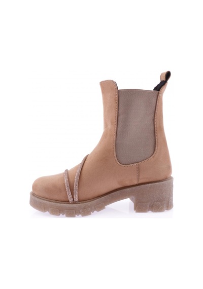 Dgn Md1563 Kadin Silver Taşli Strech Detayli Bot Nude Süet
