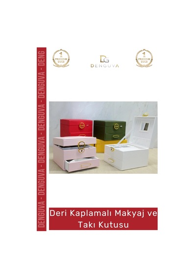 Takıkutusu Lüks Şık Organizer Takı Çantası Modern Saklama Kutusu Deri Kaplamalı Makyaj Takı Kutusu