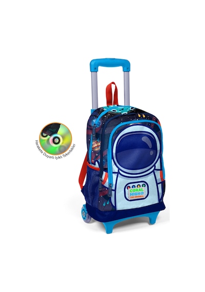 Coral High Kids Saks Mavi Astronot Desenli Üç Bölmeli Işıklı Tekerlekli Çekçekli Okul Sırt Çantası 23924 Coral High Kids Saks Mavi Astronot Desenli Üç Bölmeli Işıklı Tekerlekli Çekçekli Okul Sırt Çantası 23924