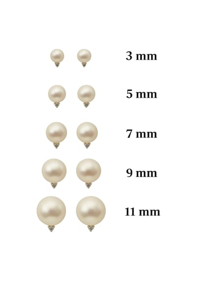 14 Ayar Altın Üç Tırnaklı Pırlantalı 0,03 Karat İnci Küpe 3 Mm Rose