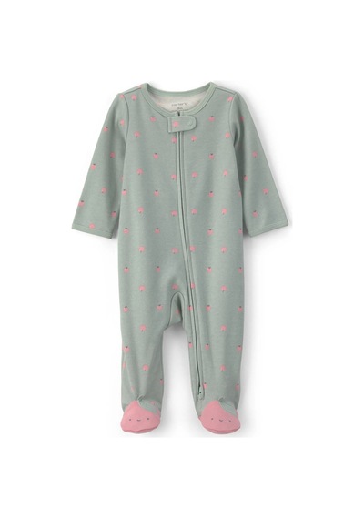 Carter's Kız Bebek Baskılı Fermuarlı Patikli Tulum Yeşil 1v707110