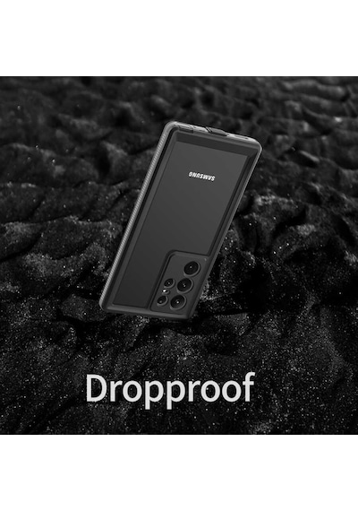 Galaxy S22 Ultra Kılıf 1-1 Su Geçirmez Kılıf Siyah