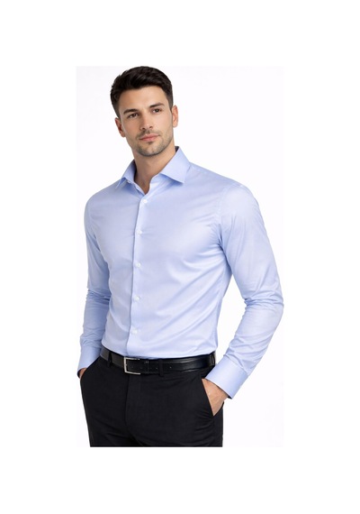 Classics Men Slim Fit Uzun Kollu Kolay Ütü Pamuk Saten Erkek Gömlek Buz Mavi Classics Men Slim Fit Uzun Kollu Kolay Ütü Pamuk Saten Erkek Gömlek Buz Mavi