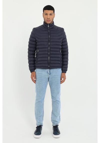Dufy Lacivert Kapitone Slim Fit Erkek Mont-25286 Lacivert