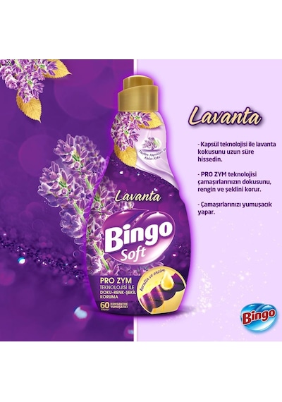 Bingo Konsantre Çamaşır Yumuşatıcısı Lavanta 2 x 1440 ML