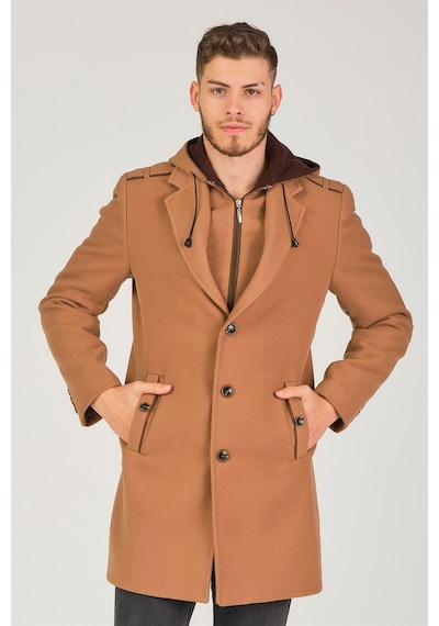 Plt8406 Dewberry Erkek Palto-camel Camel