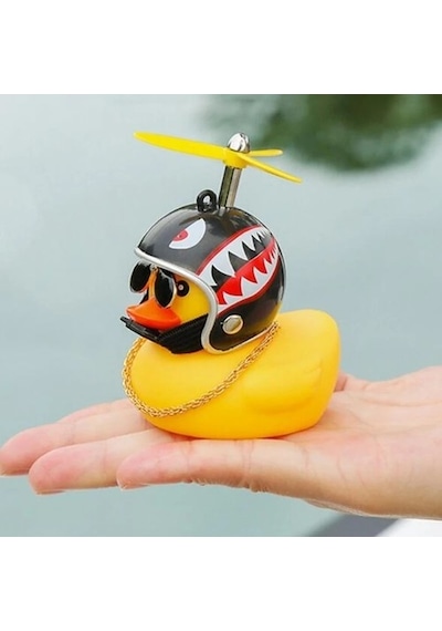 Pengfu Shop B Tarzı Sevimli Lastik Ördek Oyuncaklar Çocuk Oyuncakları Kask Tutkal Pervaneli Sarı Ördek Bebek Köpekbalığı Oyuncak Banyo Oyuncakları Araba Süsleri Odası Dekorasyonu Ogs7xj