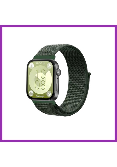 Bezos Huawei Fit 4 Hasırlı Cırtcırtlı Kordon - Koyu Yeşil Bty