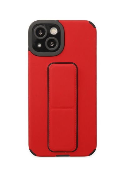 Apple iPhone  Uyumlu,  14 Plus Kılıf Mega Standlı Silikon - Kırmızı