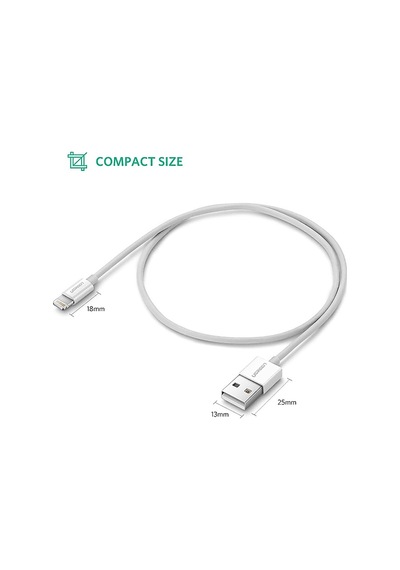 Ugreen Lightning To Usb-a Mfi Sertifikalı Hızlı Şarj Kablosu 2 M Beyaz