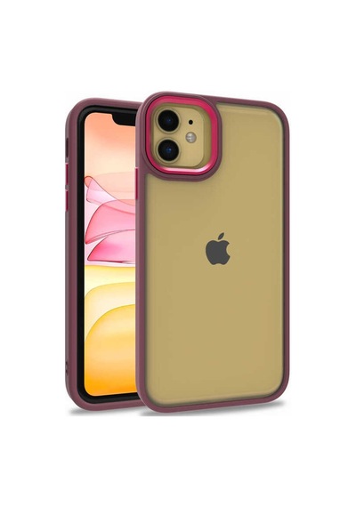 Apple Uyumlu iPhone 11 Kilif Kamera Nikelaj Kenar Renkli Kapak 541240826