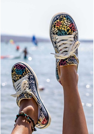 Kadın Vegan Deri Çok Renkli Sneakers - Eternal Swirl Tasarım
