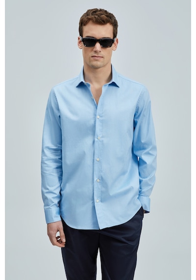 Lufian Danıel Erkek Basic Gömlek Regular Fit Mavi Mavi 111010633100300 Mavi