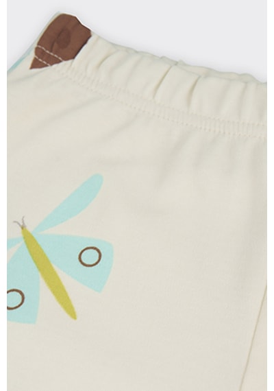 Kız Çocuk Desenli Bej Pijama Takımı Çok Renkli