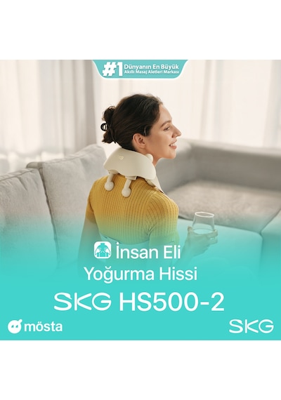 SKG Hs500-2 Boyun Ve Omuz Masaj Aleti Shiatsu Masaj Terapisi Derin Rahatlama, Yoğurma Hissiyatı Bej