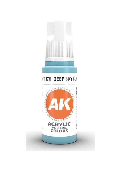 Ak Interactive 11176, 17 Ml. 3gen Deep Sky Blue Maket Boyası Standart