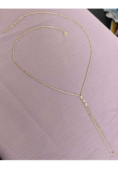 Baget Taşlı Kutu Zincirli Gümüş Şahmeran Bileklik - Gold Renk Altın