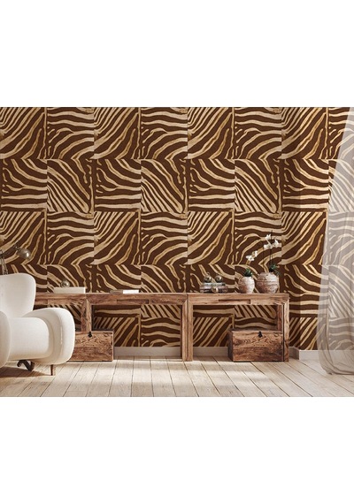 Zebra Desen Duvar Kağıdı 53244 Çok Renkli