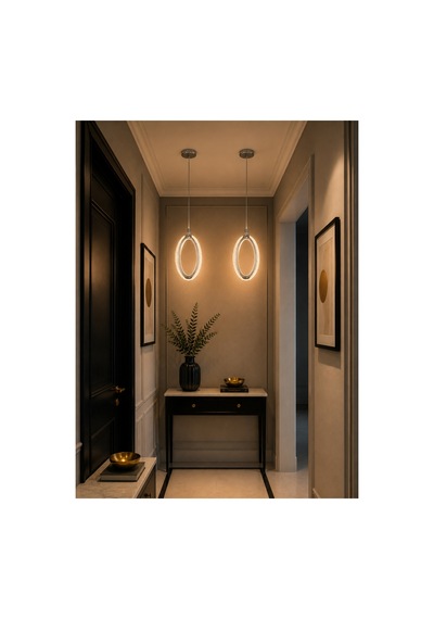 Diamond Modern Tasarım 2 Adet Krom 3 Renk Sarı Günışığı Ve Beyaz - Ledli Banyo - Mutfak - Salon Ledli Sarkıt Gümüş