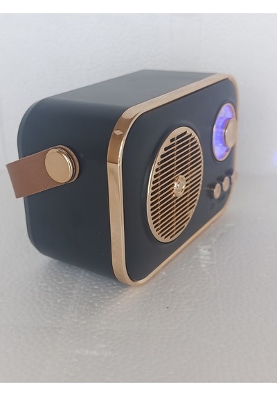 Speaker Fm Radyo Bluetooth Hoparlör Mp3 Çalar Usb Tf Aux Ses Bombası Kablosouz Hoparlör - Siyah- Tek