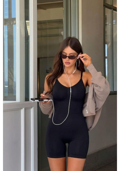 Fit Women Kadın ı Siyah Premium Askılı Body