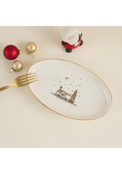 Aryıldız New Year Feast Kayık Tabak 20 Cm Çok Renkli