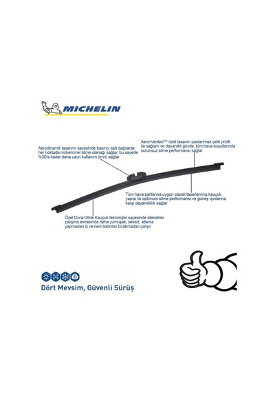 Michelin Easyclıp™ Mcr401 40 CM 1 Adet Universal Muz Tipi Arka Silecek