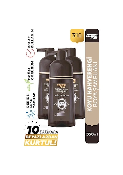 Softto Plus Brown Haır Shampoo 350 Ml 3 Lü