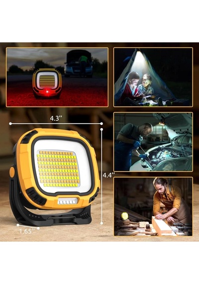 Ws-582 Powerbank Özellikli Tripod Bağlantılı Mıknatıslı 3500 Lümen Usb Şarjlı Çalışma Feneri Çok Renkli