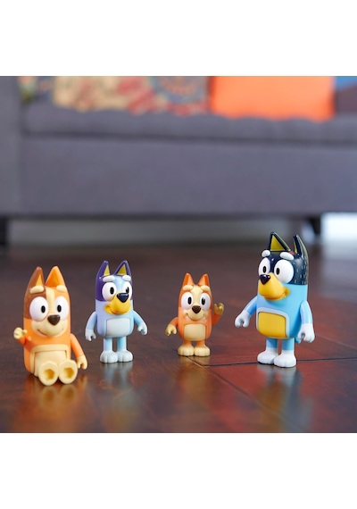 Blueyplus Aksiyon Figür Seti Bandit Chilli Mini Dost 4lü Resmi Koleksiyon Oyuncak Çocuklar İçin Seti Sünger Bob
