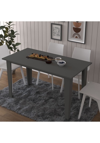 Asra Trend Yemek Masası YM-01 %100 MDF 4-6 Kişilik Mutfak Salon Masası Antrasit