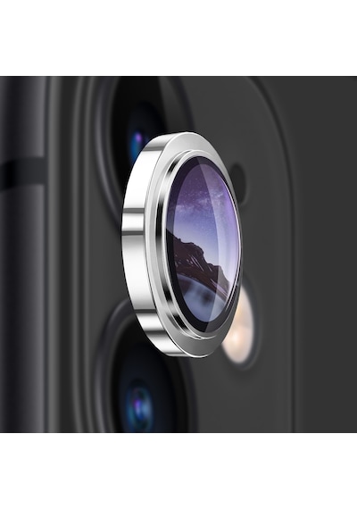 Buff Apple Uyumlu iPhone 11 / 12 / 12 Mini Kamera Metal Lens Koruyucu Gümüş
