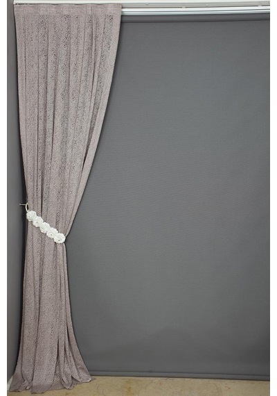 Mikro Model Kum Beji Renk Pileli Fon Perde 75x260 Cm Antrasit