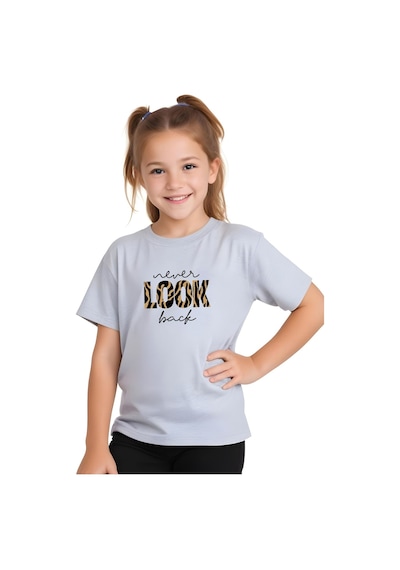 Fyk Kids Kız Çocuk Look Baskılı Tişört Gri