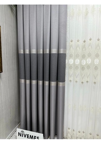 Nivemeshome Manavgat Gri Ft632113 V-5401 1/3 Sık Pileli Fon Perde Apm Gri