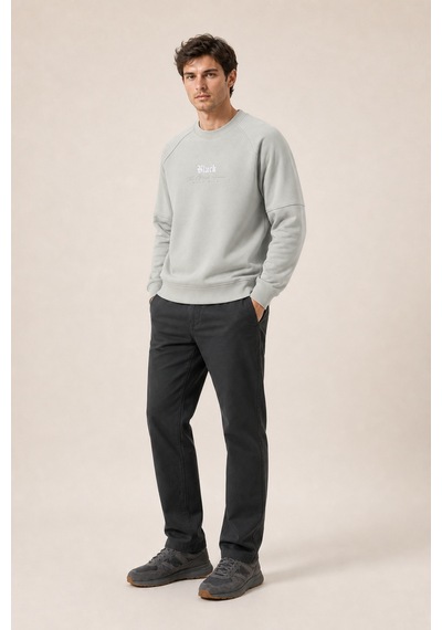 Redline Black Yeni Sezon Erkek Kışlık Regular Fit Sweatshirt Pamuklu Gri