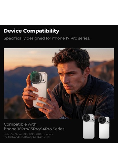 K&f Concept İphone 17 Pro Ve Pro Max İçin Ayarlanabilir Nd2-32 Filtre Silver
