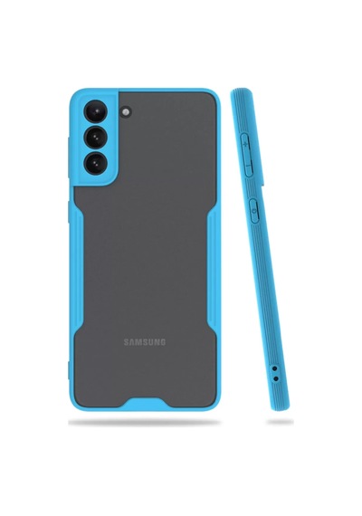 Samsung Uyumlu Galaxy S21 Plus Kılıf Platin Silikon - Mavi Diğer