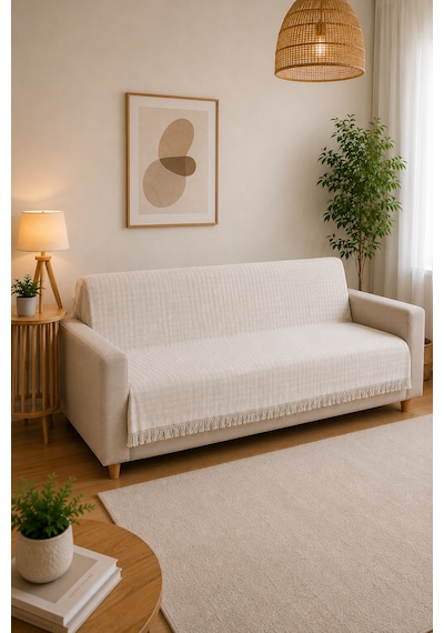 Çift Taraflı Buldan Dokuma Pamuklu Koltuk Örtüsü 170x210 Cm Çekyat Örtüsü Geometrik Desenli Koltuk Şalı Eku