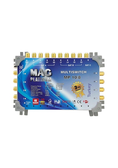 Mag Platinum Mp 10/8 Multiswitch - 10 Giriş 8 Çıkışlı Merkezi Uydu Santrali Hybrid 4k Ve 3d Destekli