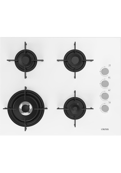 Altus 321 W - 189 DW - 535 W Beyaz Cam Ankastre Set + Türk Kahve Makinesi