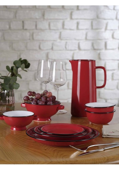 Pasabahce Electrum Seramik Pasta Tabağı Kırmızı - 1 Adet