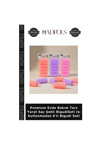 Premium Evde Bakım Tarz Yarat Saç Şekli Bigudiseti Isı Kullanmadan 6'lı Bigudi Seti