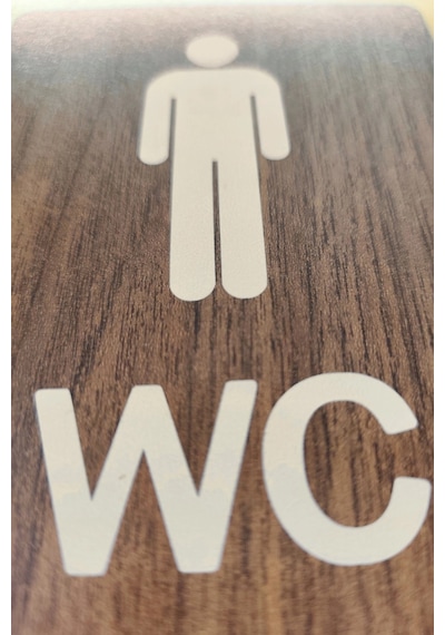 Kadın-erkek Wc Yönlendirme Levhası- İkili Set - Ceviz
