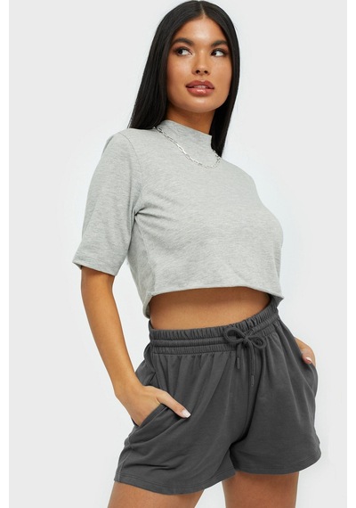Madmext Mad Girls Antrasit Basic Şort Mg1293