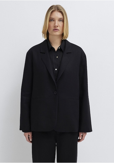 Mavi - Siyah Keten Blazer 1110850-900
